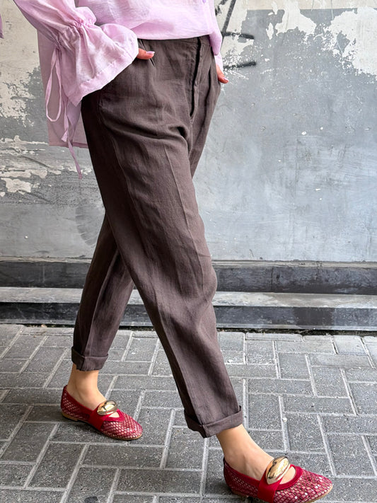 Pantalone Lino Cacao