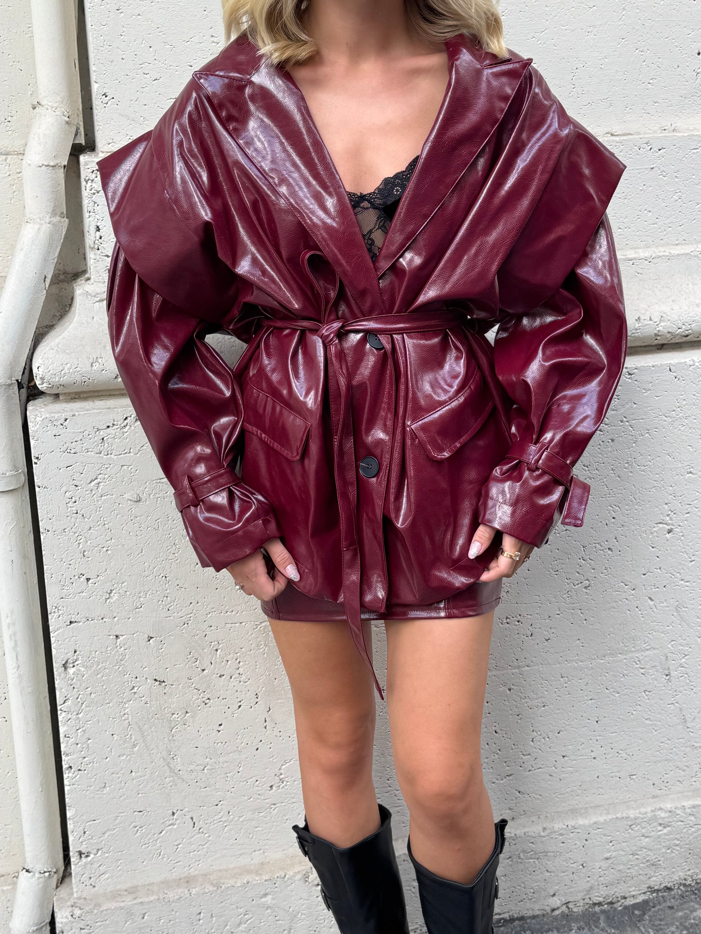 Giacca Vynil bordeaux