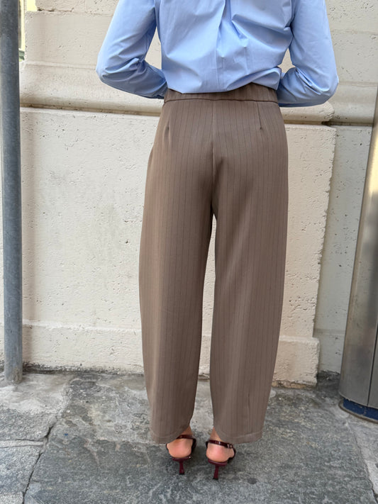 Pantalone Gessato Taupe
