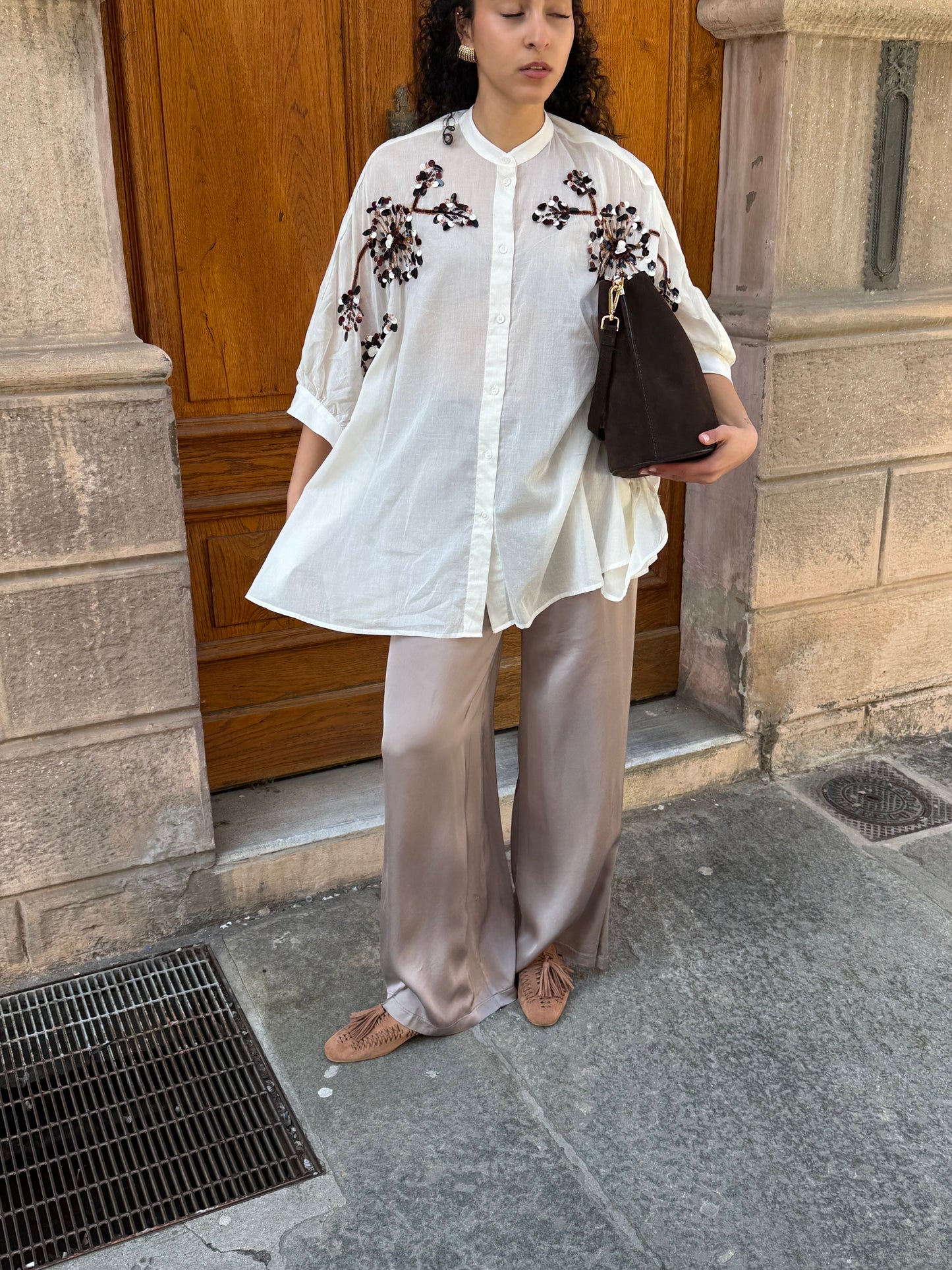 Maxi Camicia Ricamata