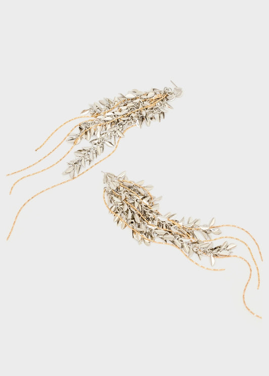 Orecchini Foglie+Multifilo