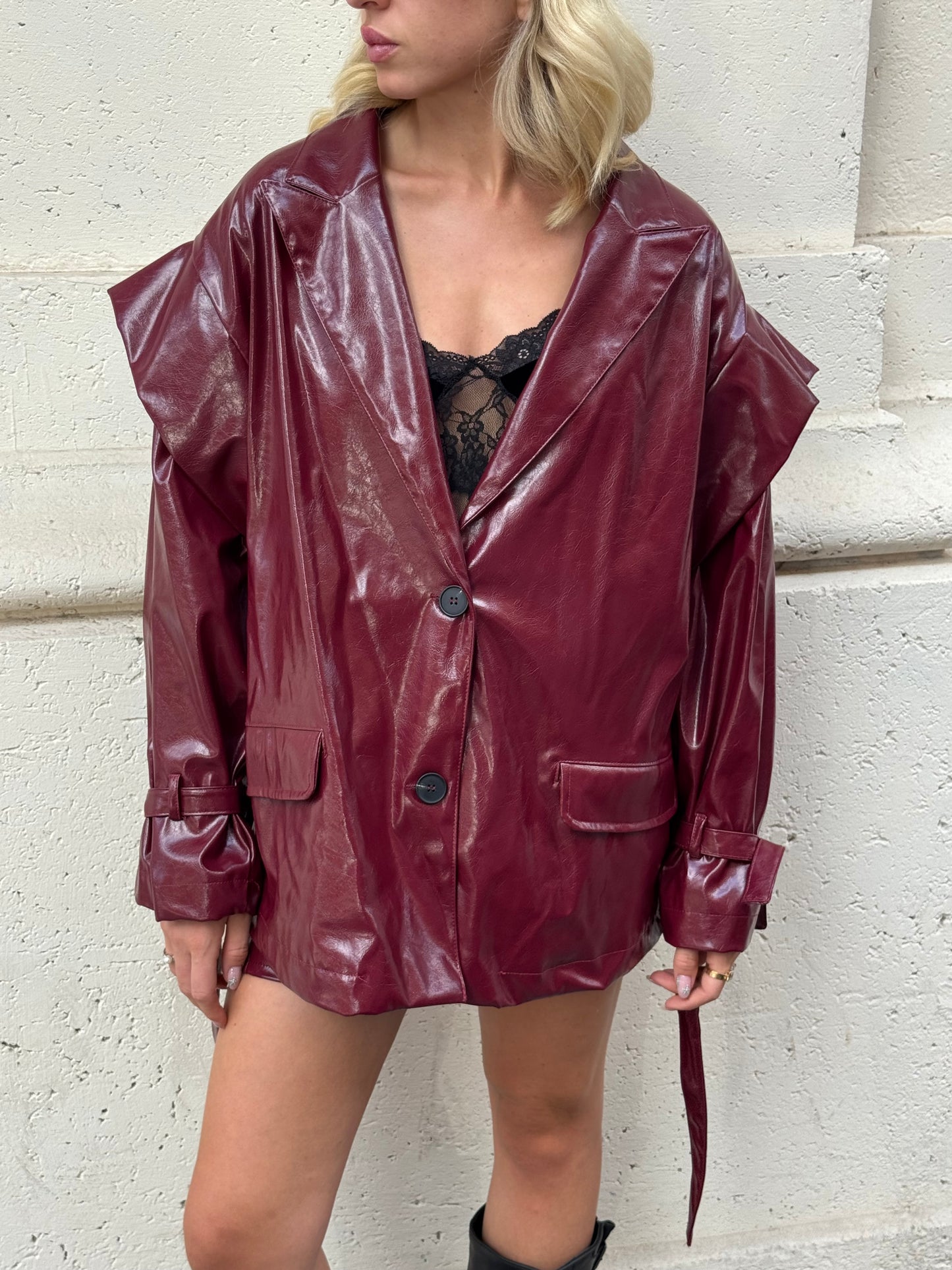 Giacca Vynil bordeaux