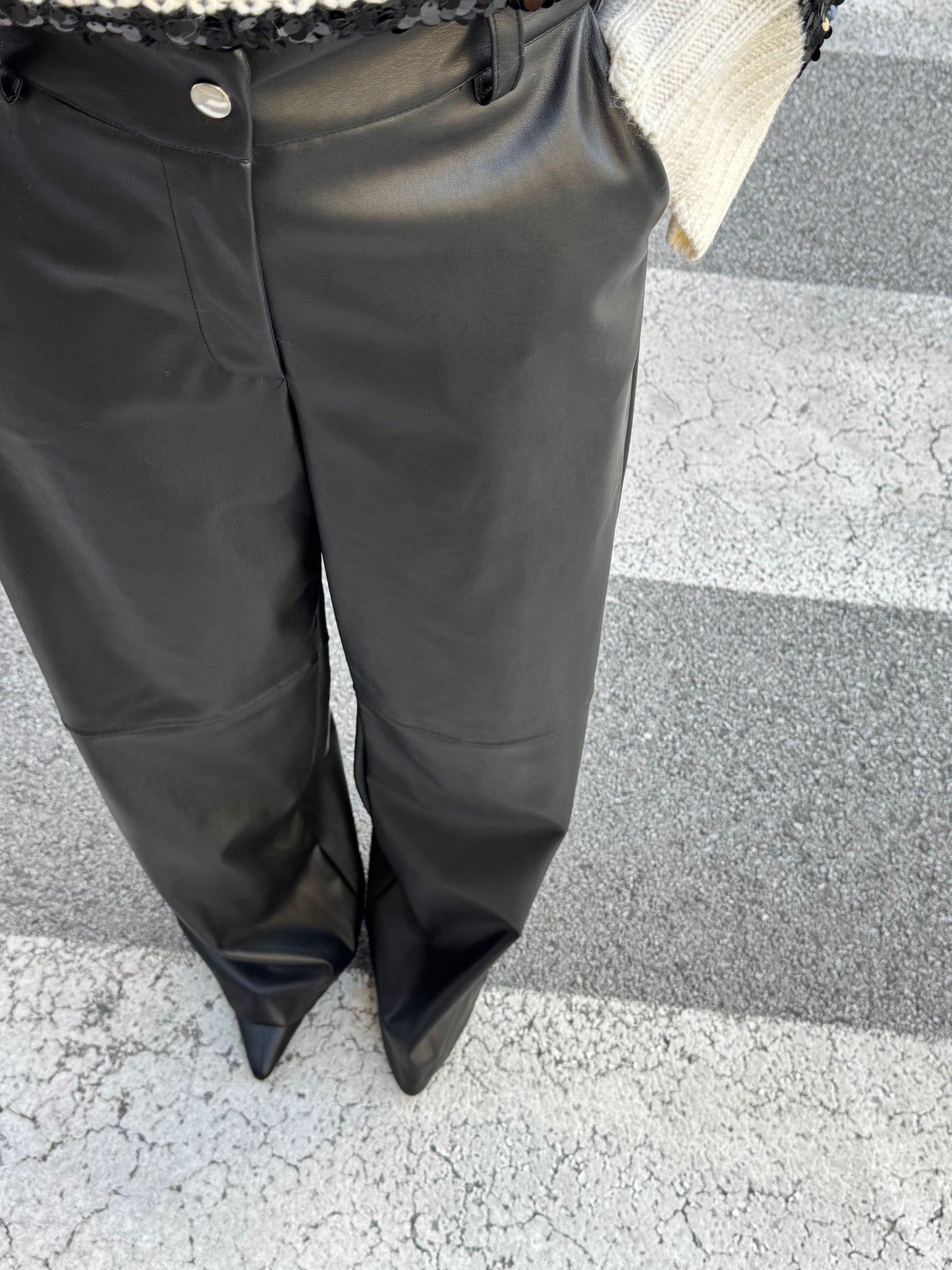 Pantalone Ecopelle Nero