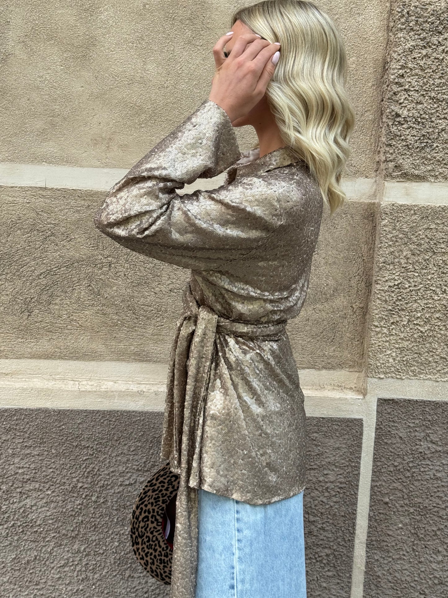 Camicia paillettes Oro