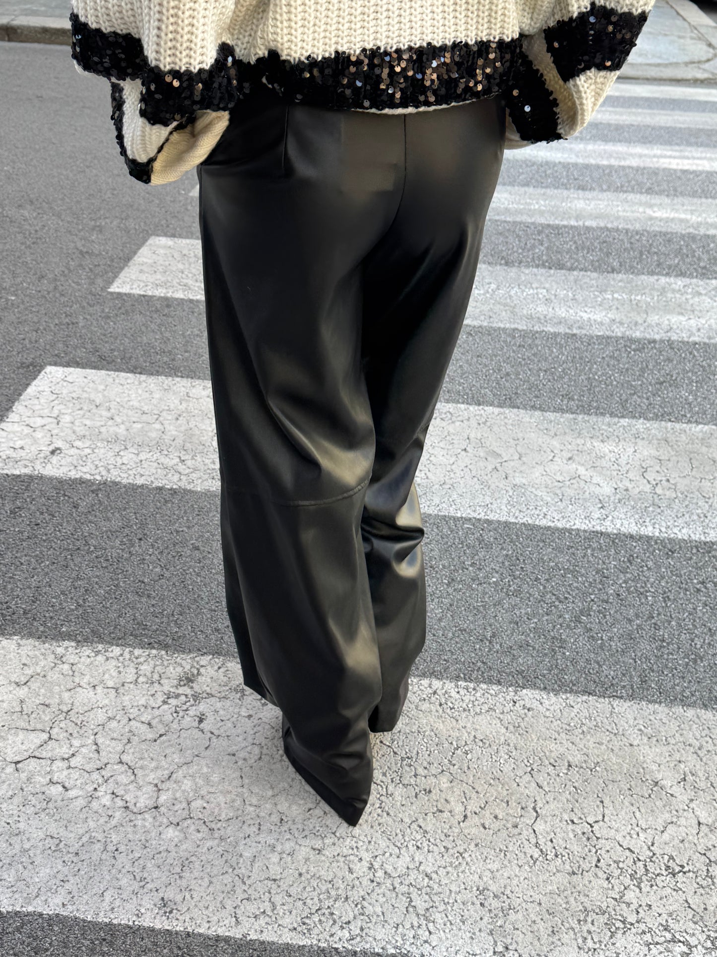Pantalone Ecopelle Nero