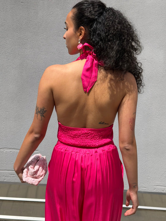 Top Satin Fucsia