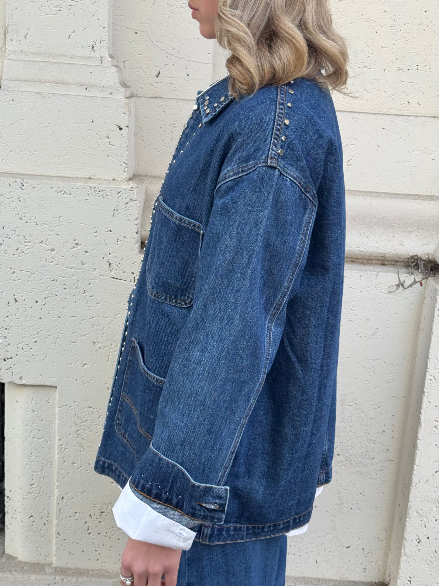 Giacca denim Borchie