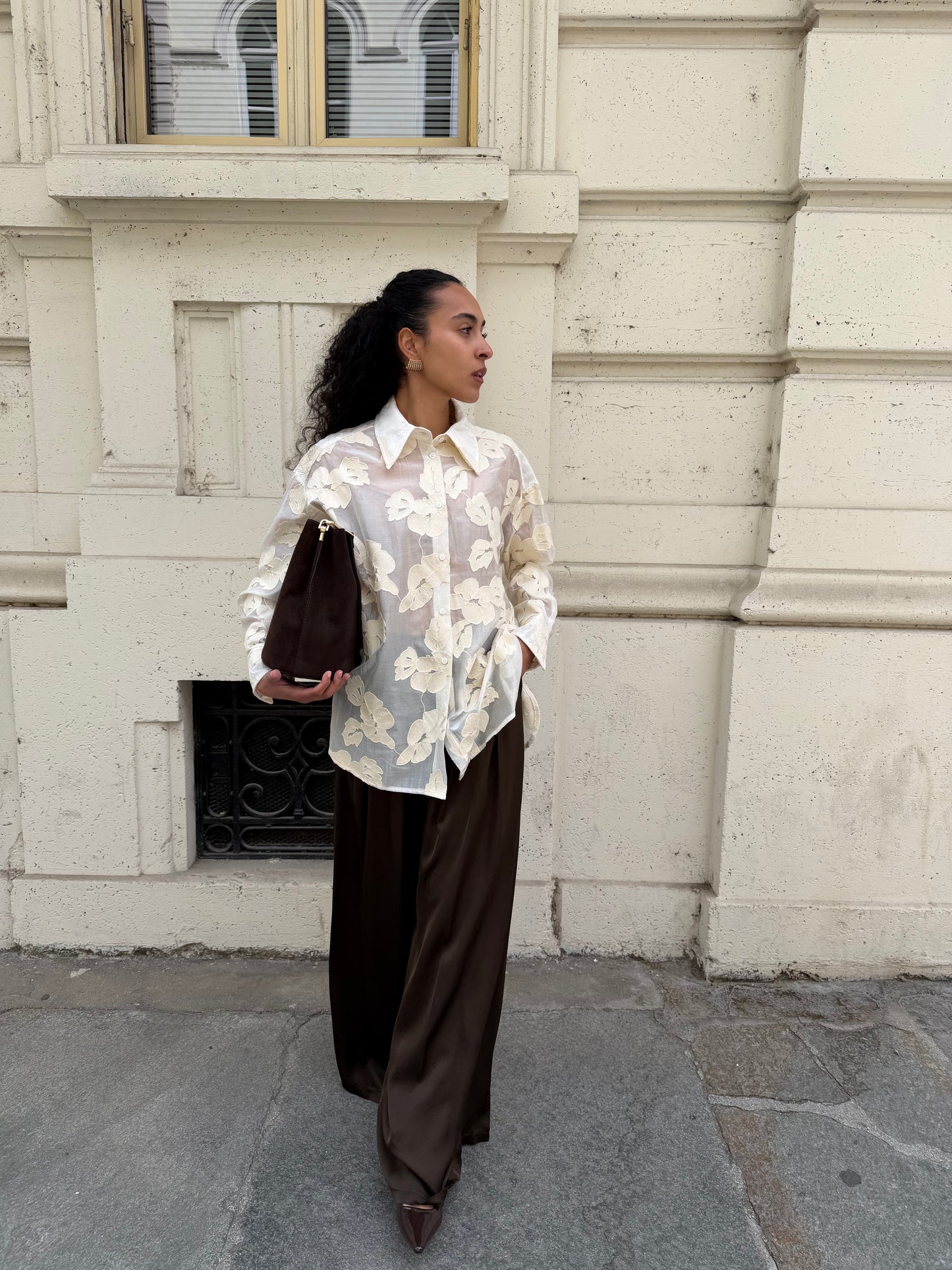 Camicia Ecrù Ricami