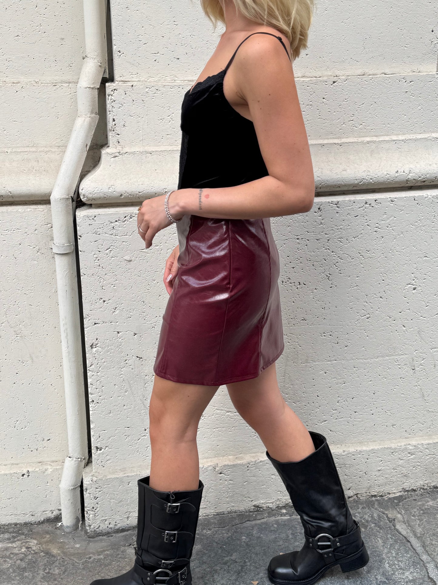 Minigonna Vynil Bordeaux