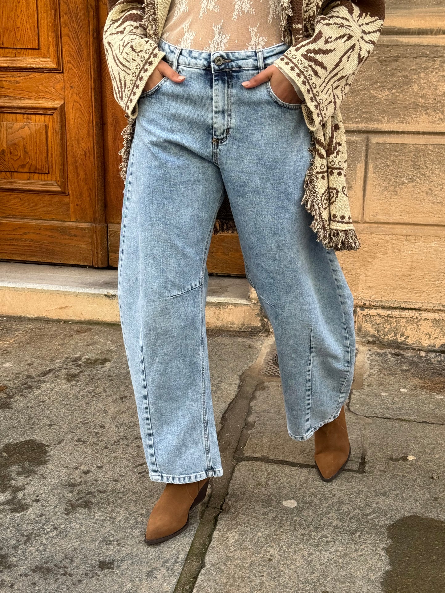 Jeans Barrel | Demin slavato