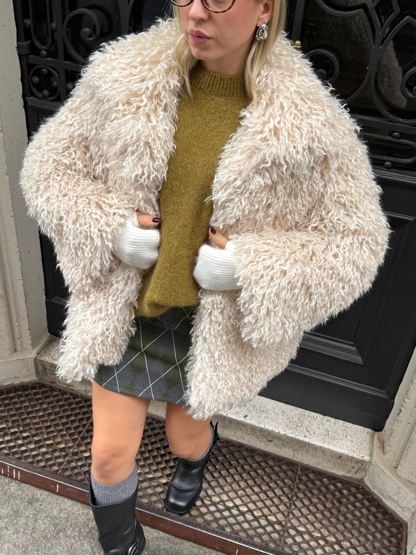 Pelliccia Mongolia Panna