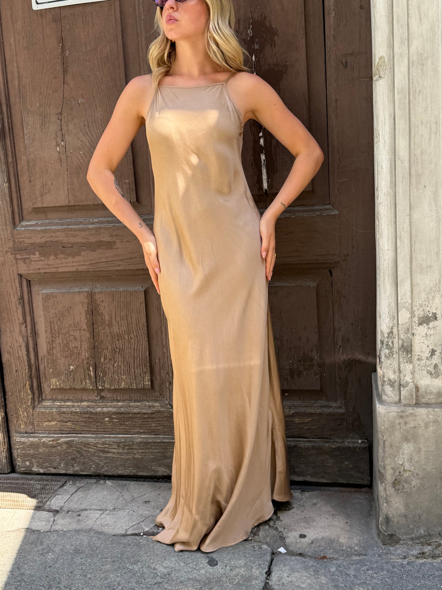 Abito Satin Eva | Champagne