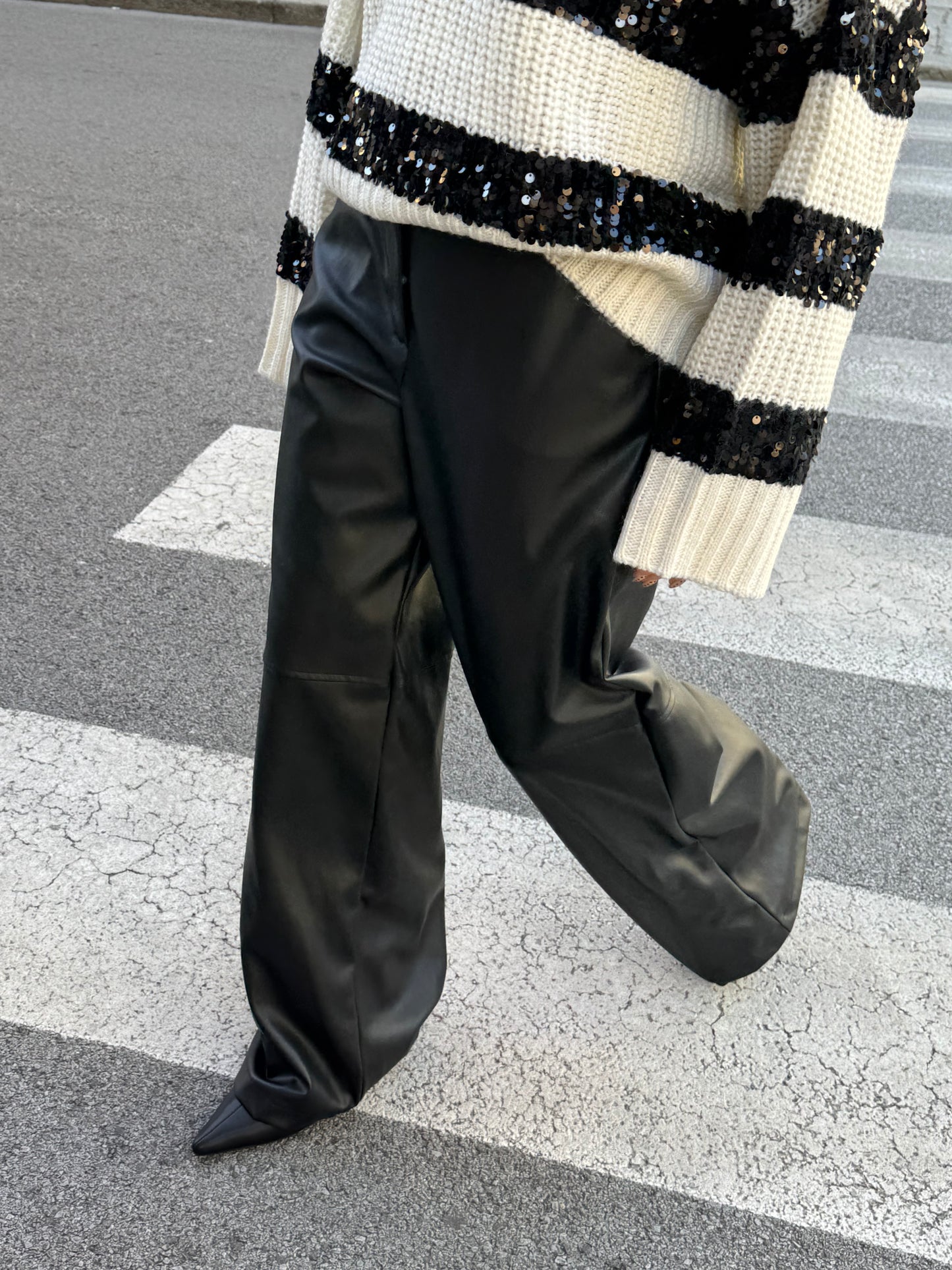 Pantalone Ecopelle Nero