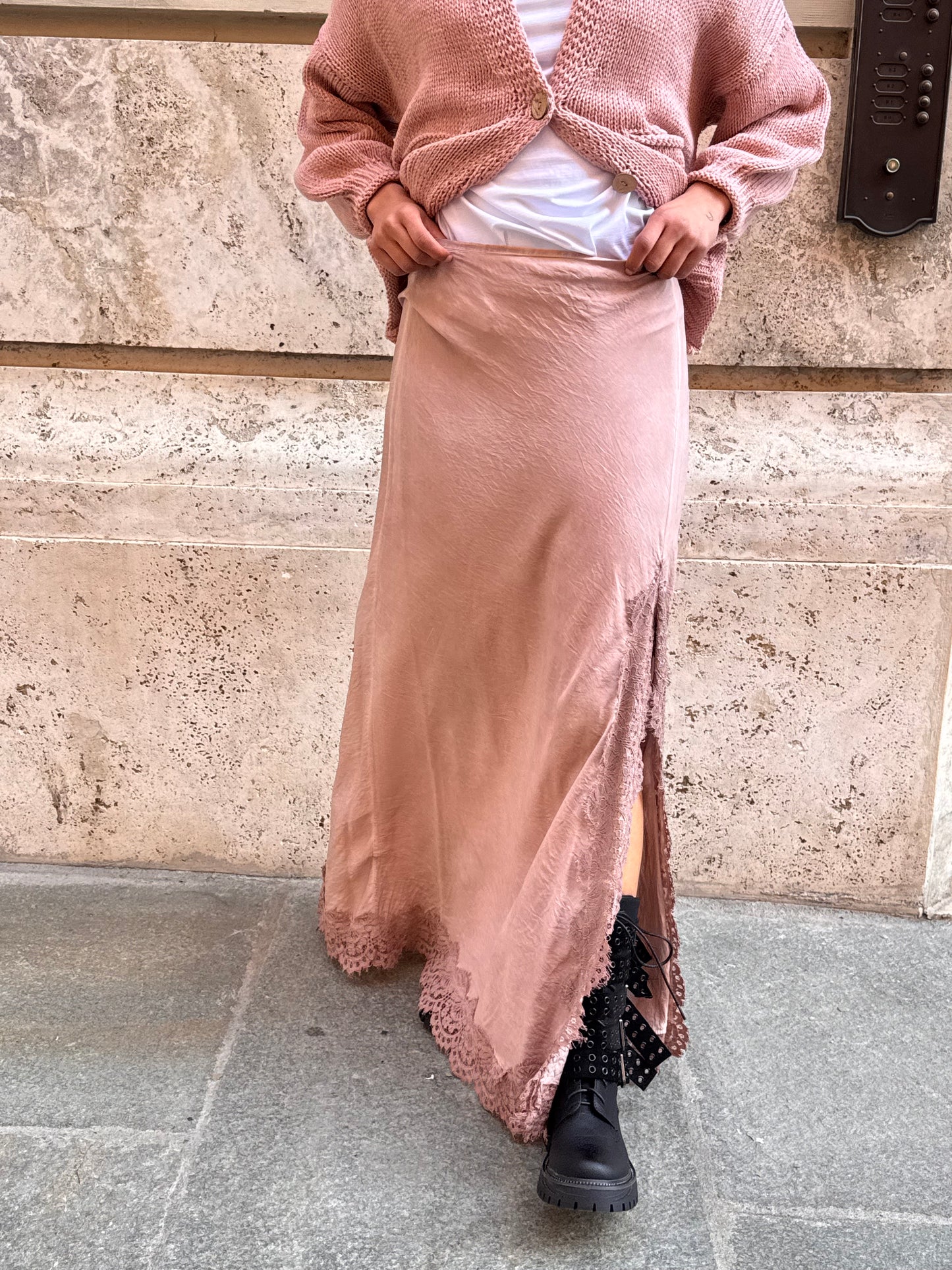 Gonna Lunga Lingerie Rosa