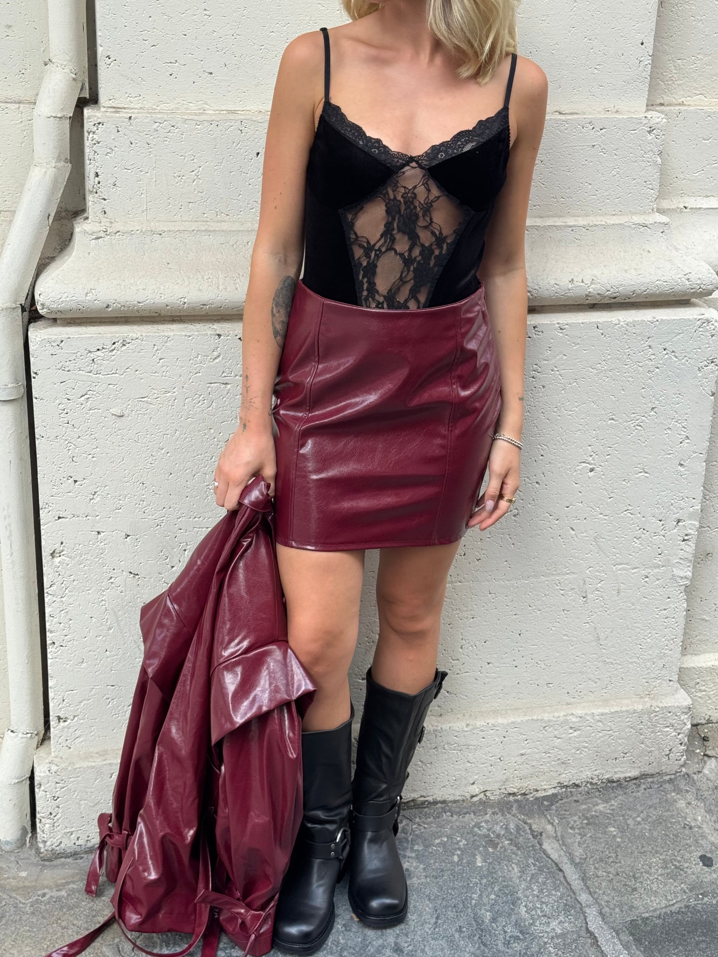 Minigonna Vynil Bordeaux