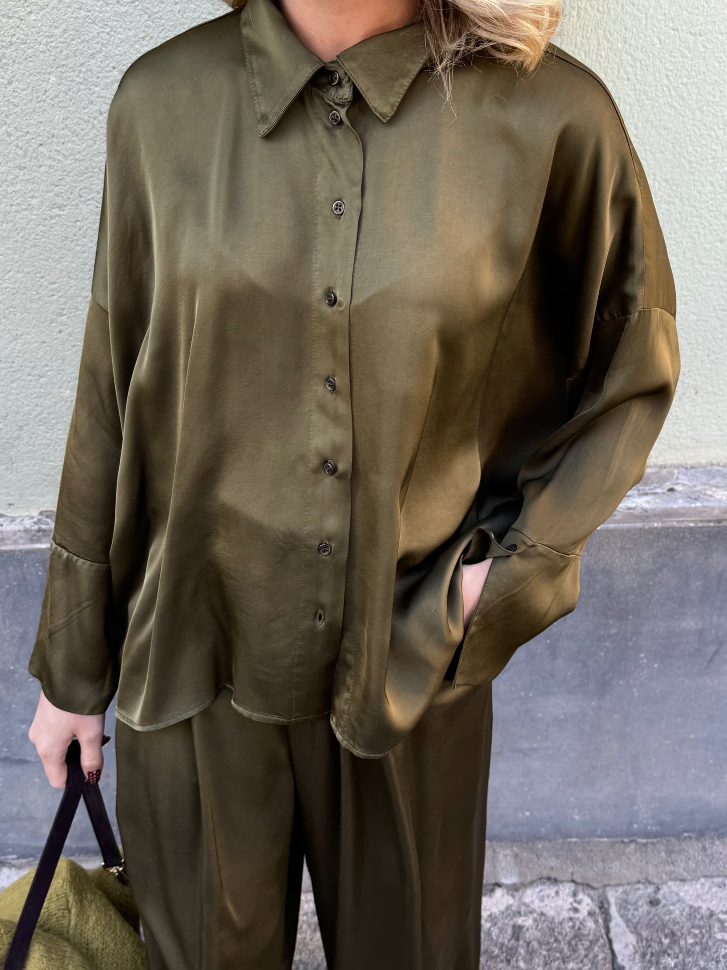 Camicia Fluid Oliva
