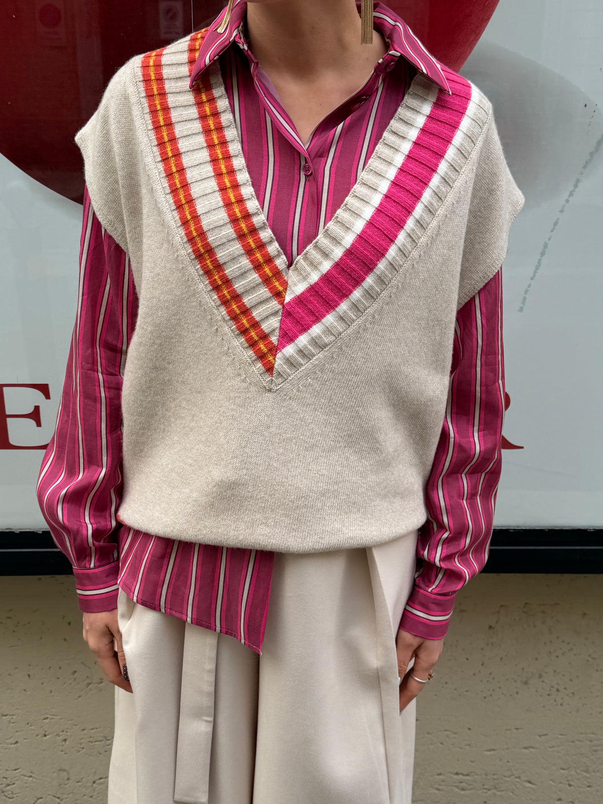 Pullover Smanicato | Sabbia