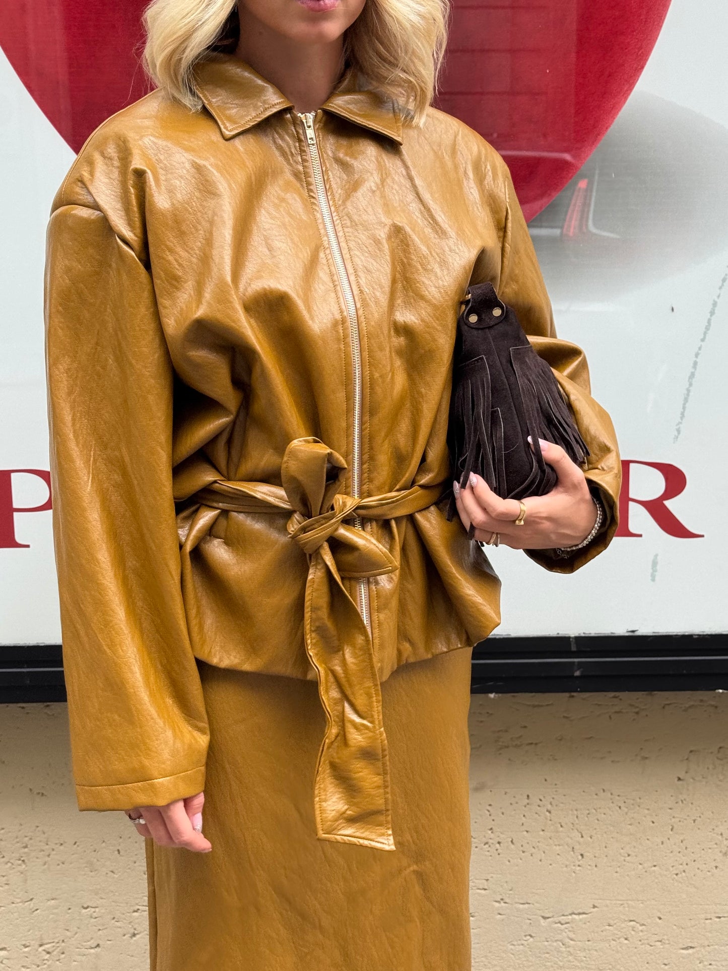 Giacca Vynil Mustard