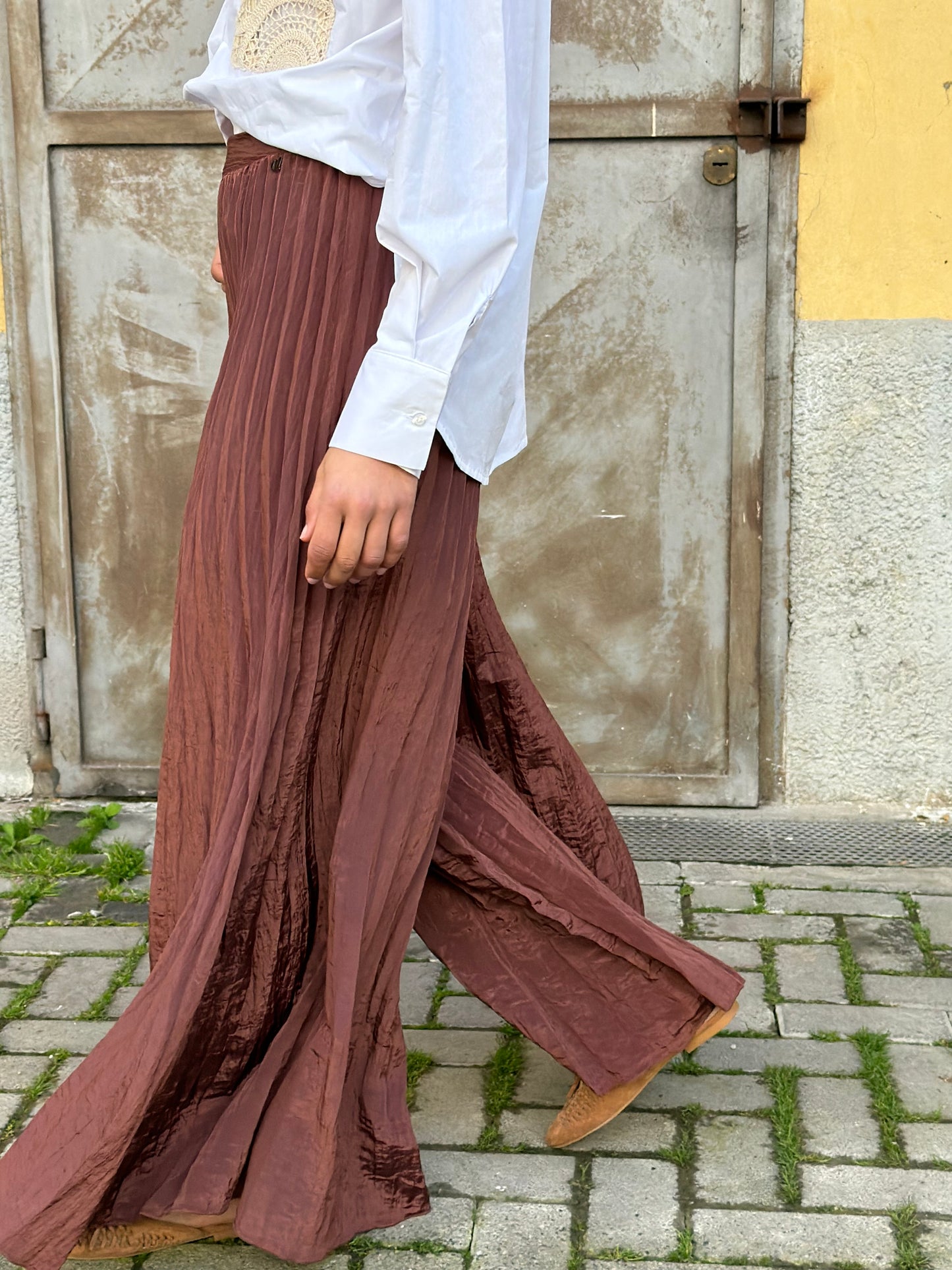 Pantalone Plissé | Cioccolato