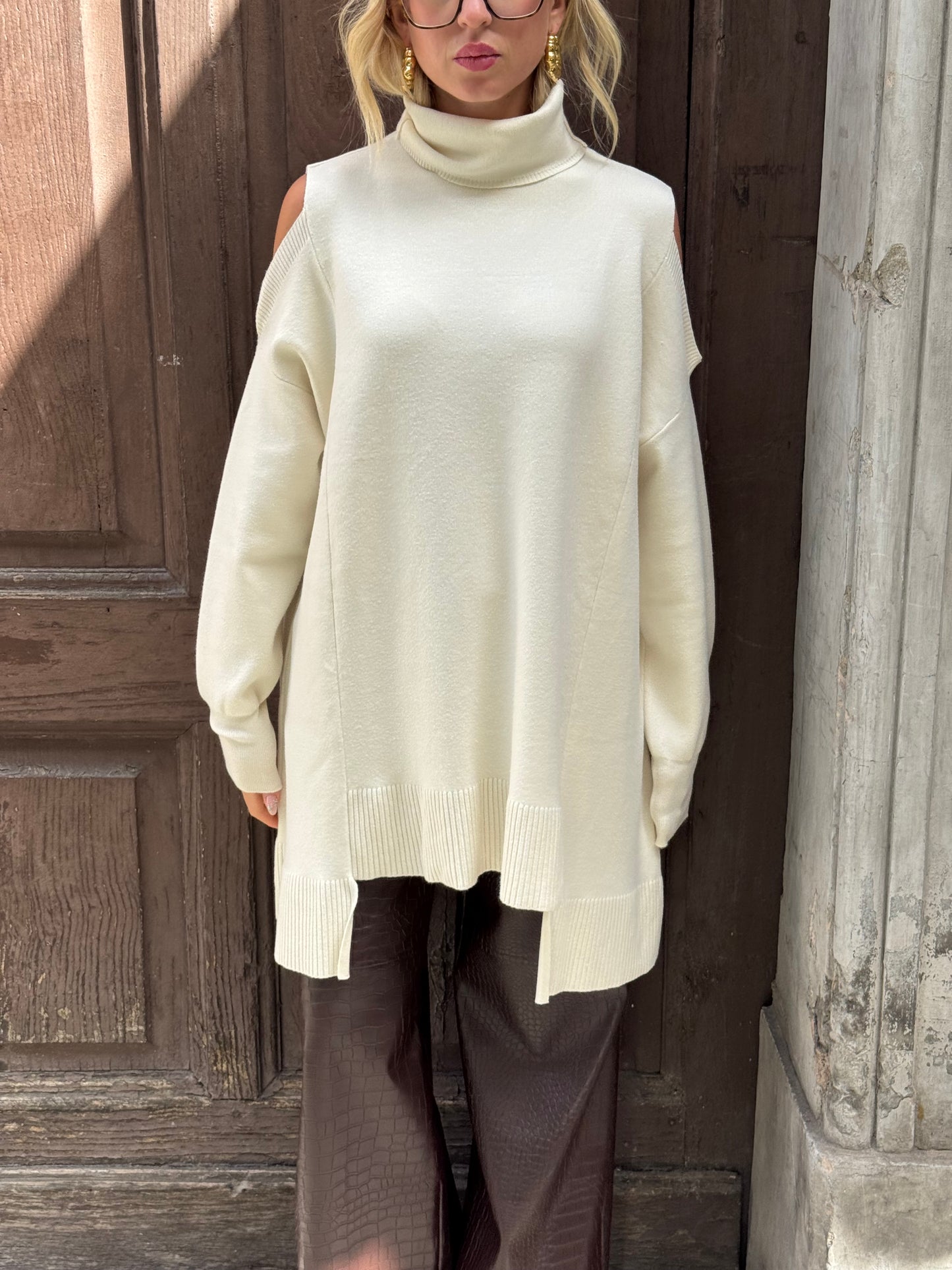 Maglia Cut Out Panna
