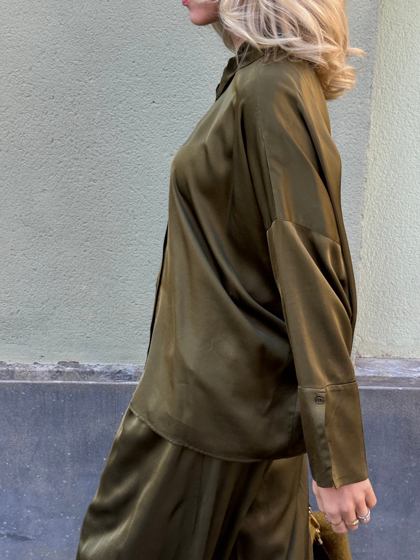 Camicia Fluid Oliva