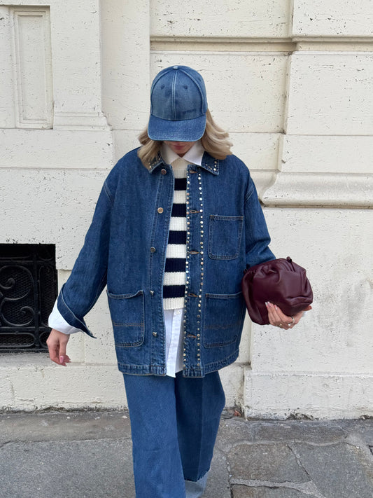 Giacca denim Borchie
