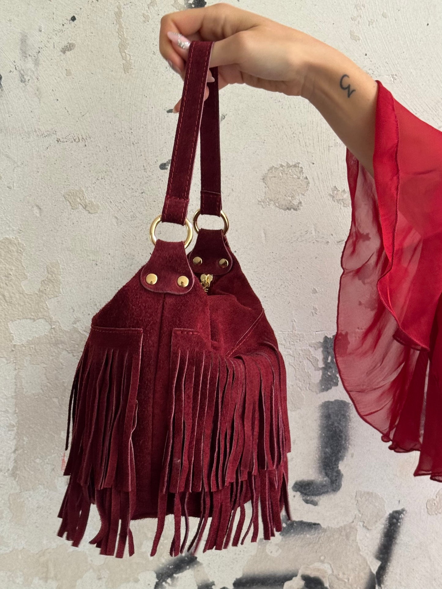 Borsa Suede Bordeaux