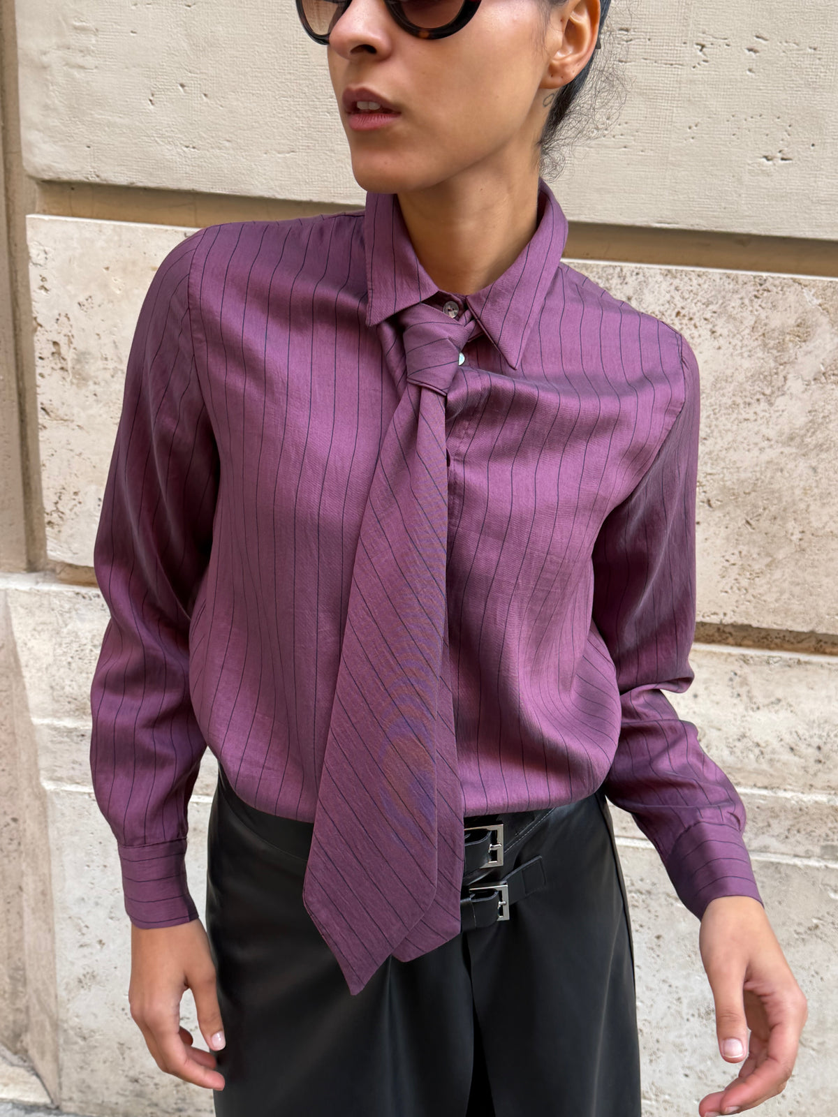 Camicia Cravatta Bordeaux