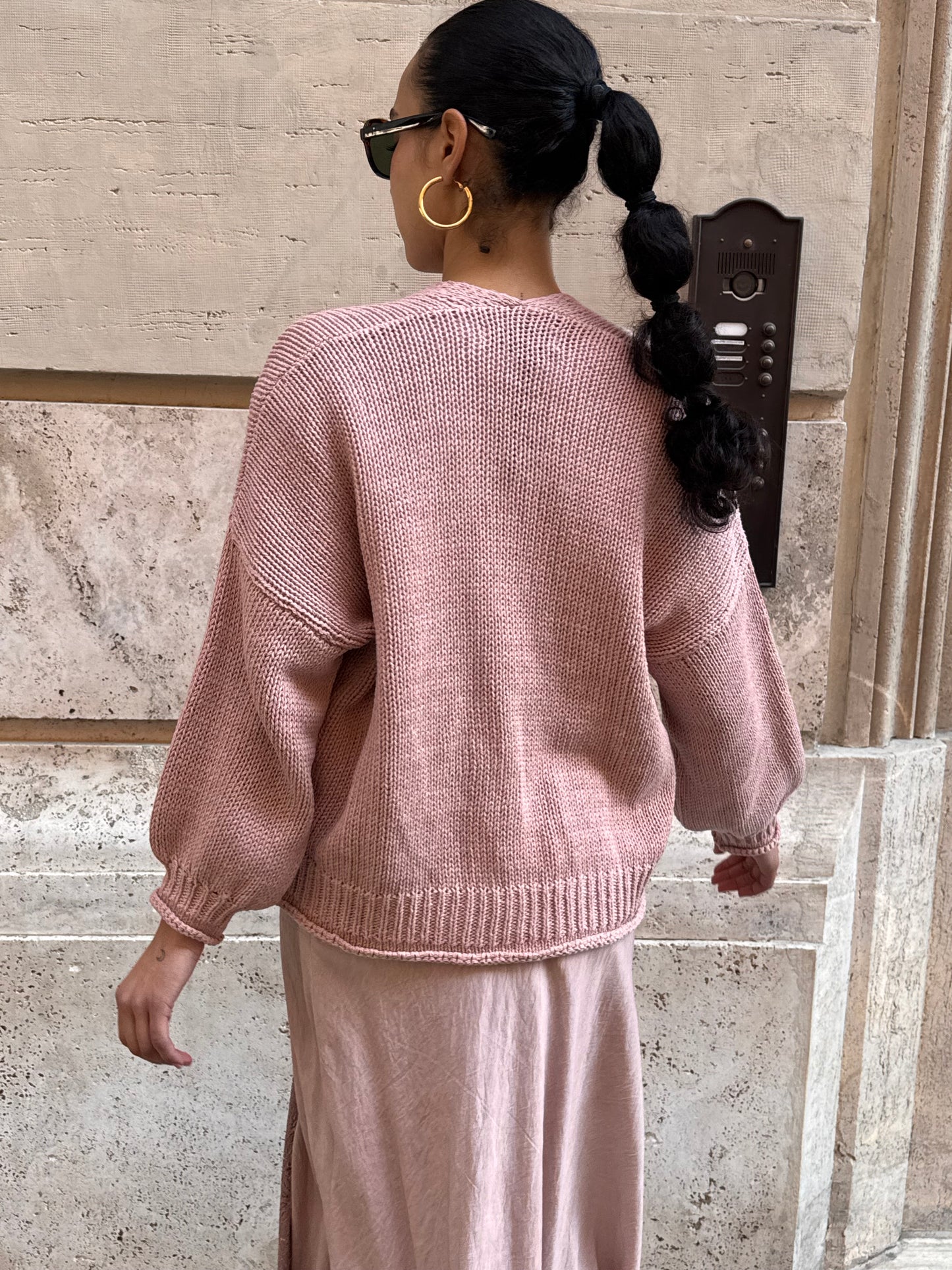 Cardigan Bottoni Rosa