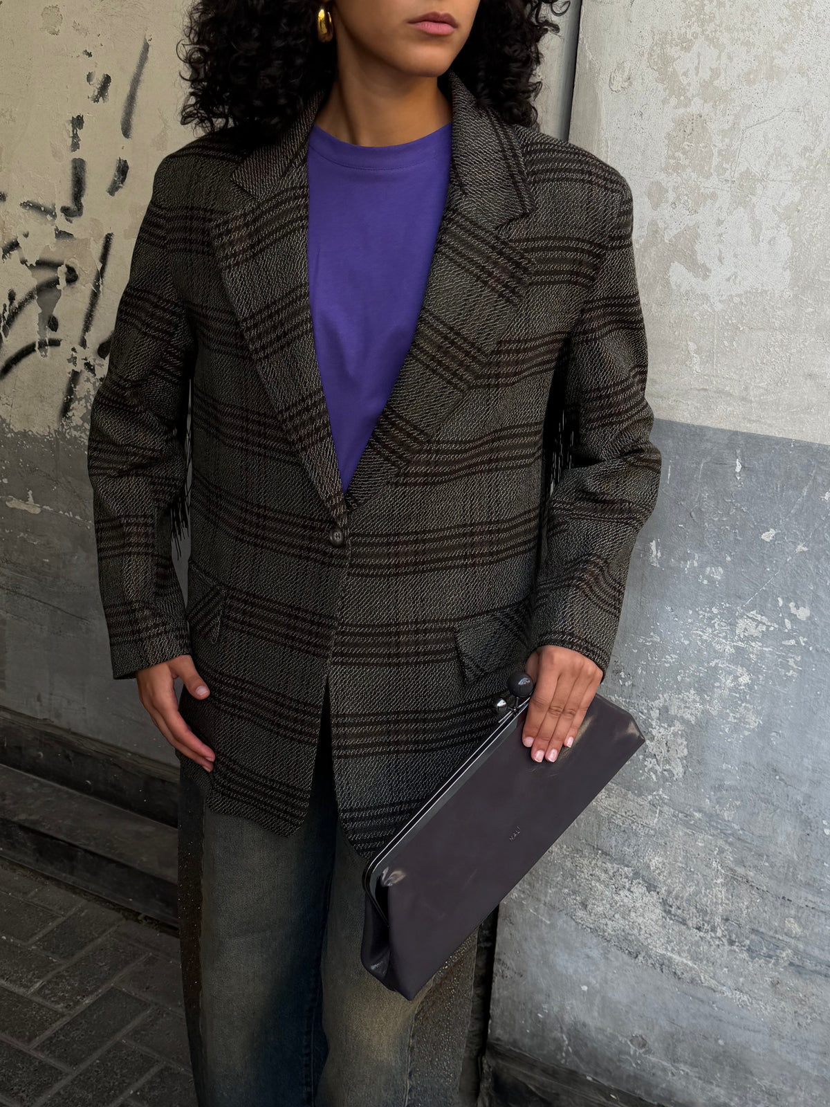 Giacca Check Frange | Militare