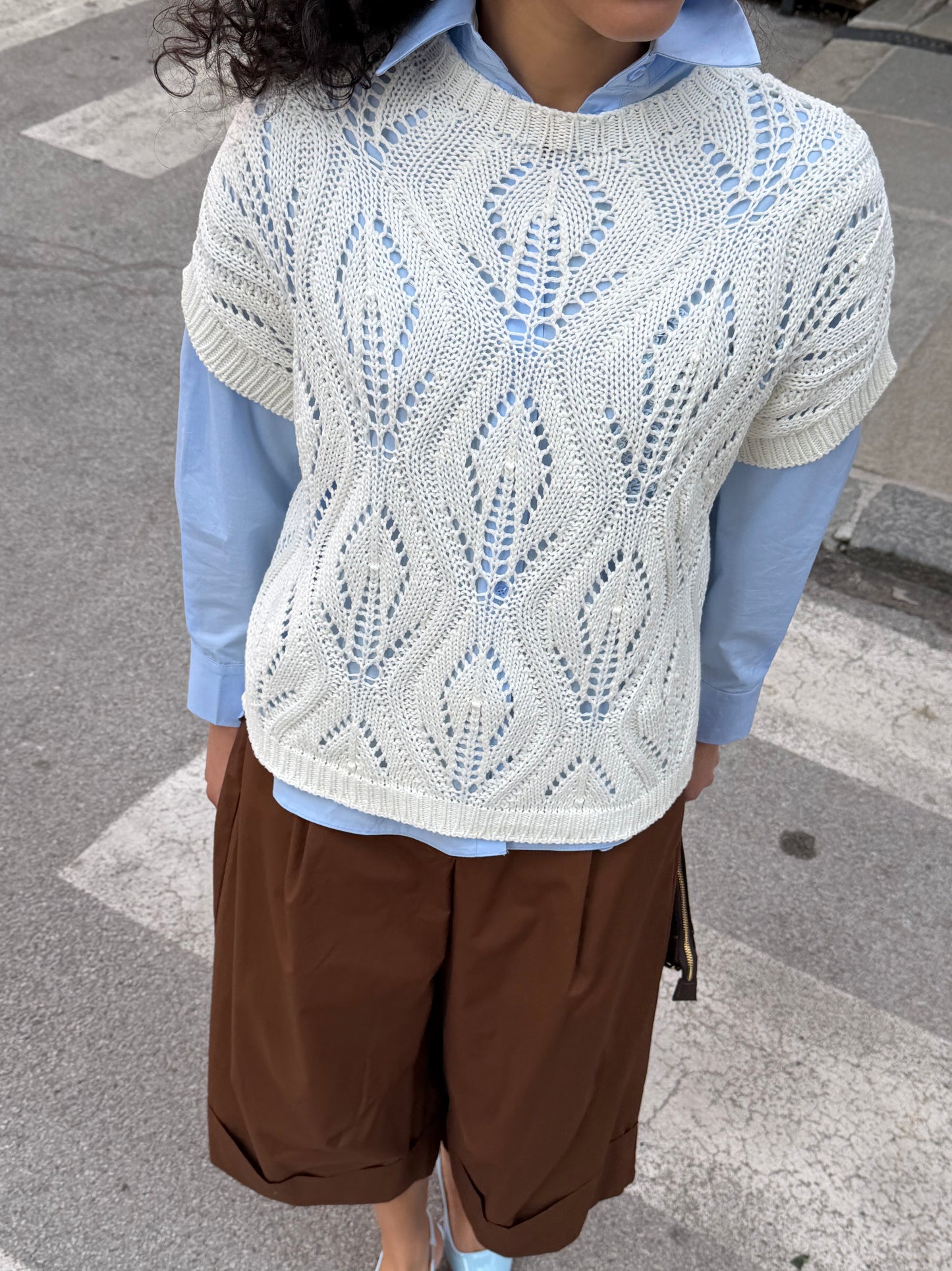 Gilet Traforato | Panna