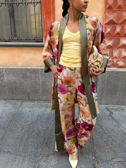 Completo Papaveri | Kimono+Pantalone