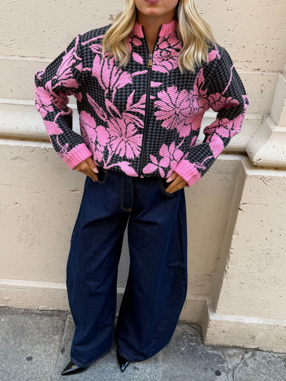 Cardigan Zip Pink