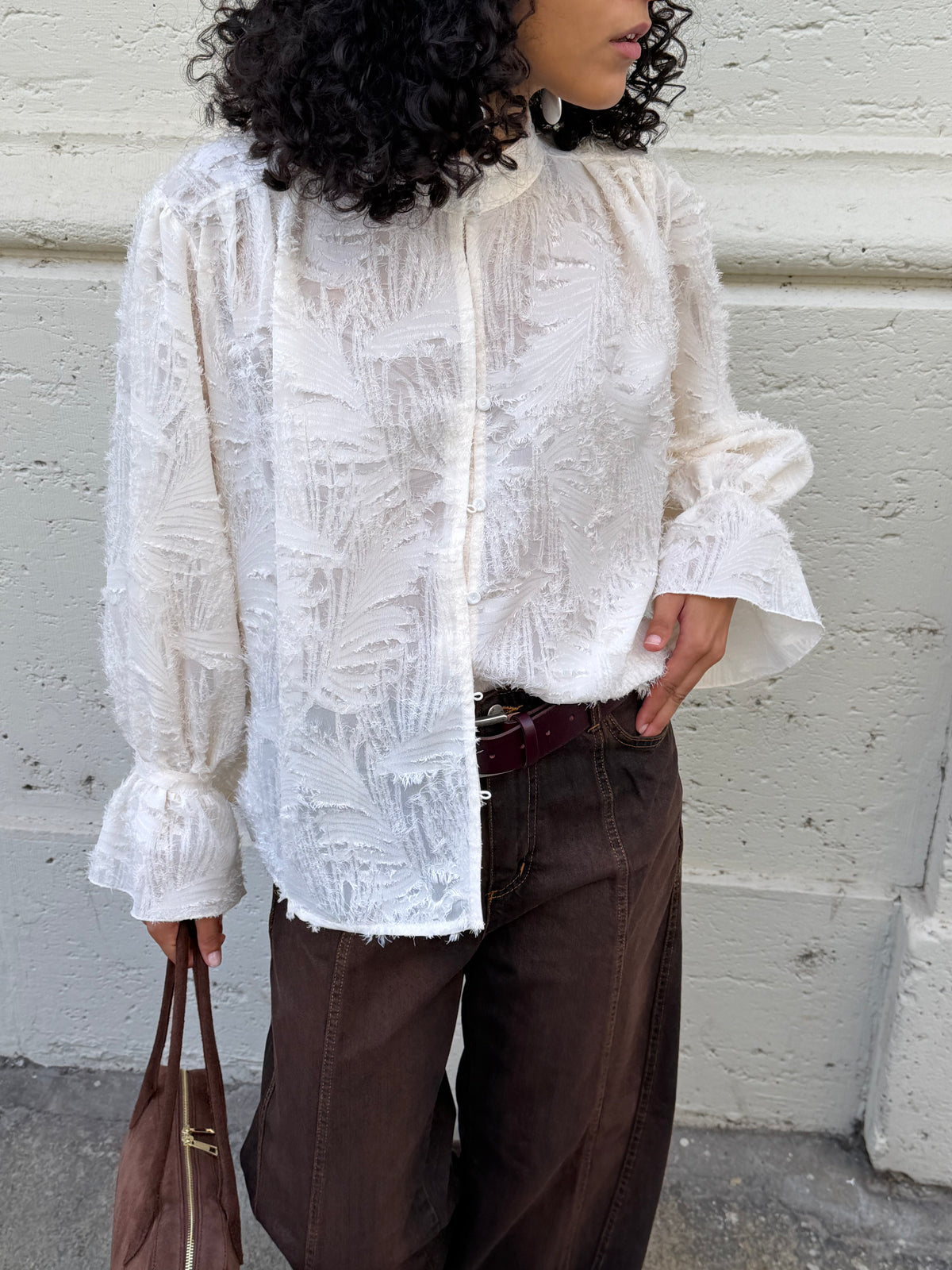 Camicia Testurizzata Panna