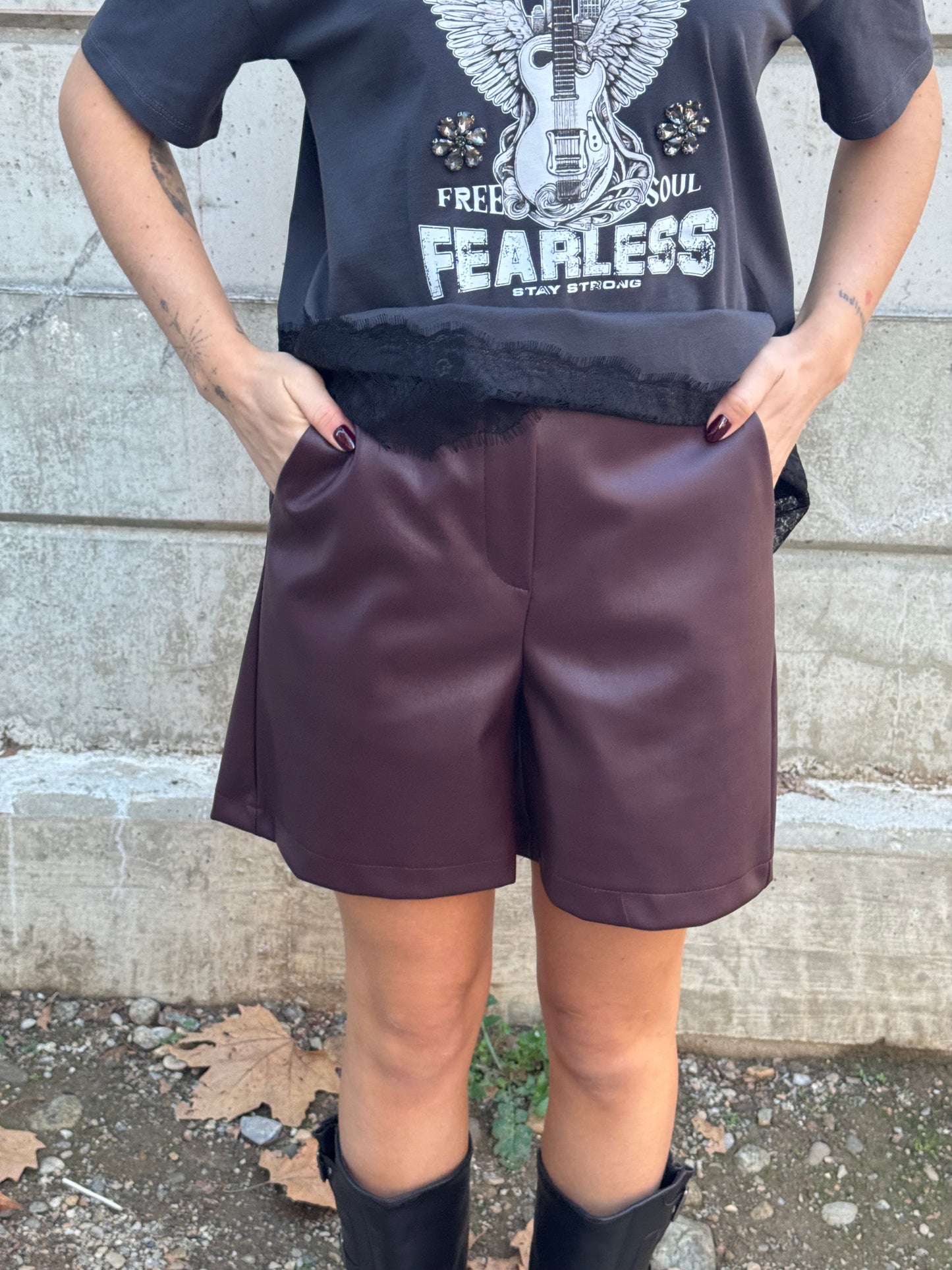 Shorts Ecopelle | Bordeaux