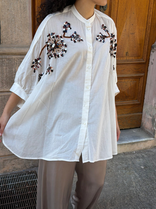 Maxi Camicia Ricamata