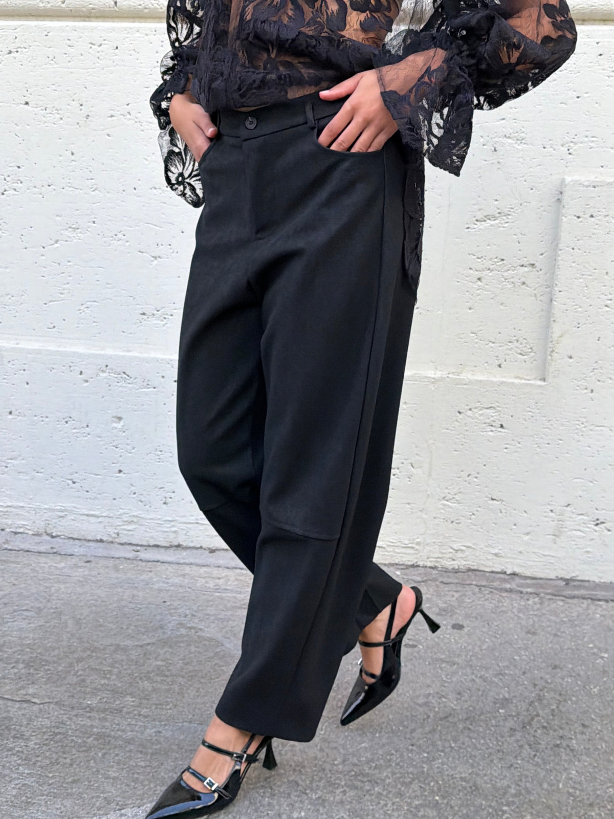 Pantalone Ecopelle Opaco | Nero