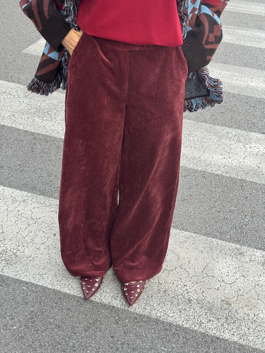 Pantalone Velluto Bordeaux