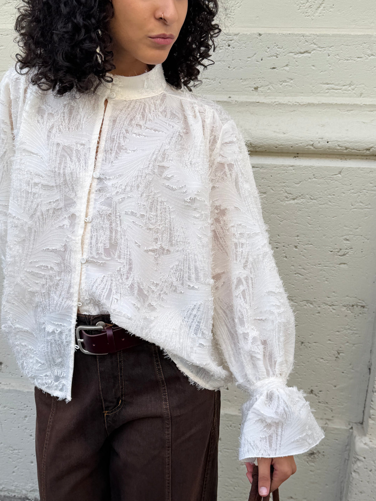 Camicia Testurizzata Panna