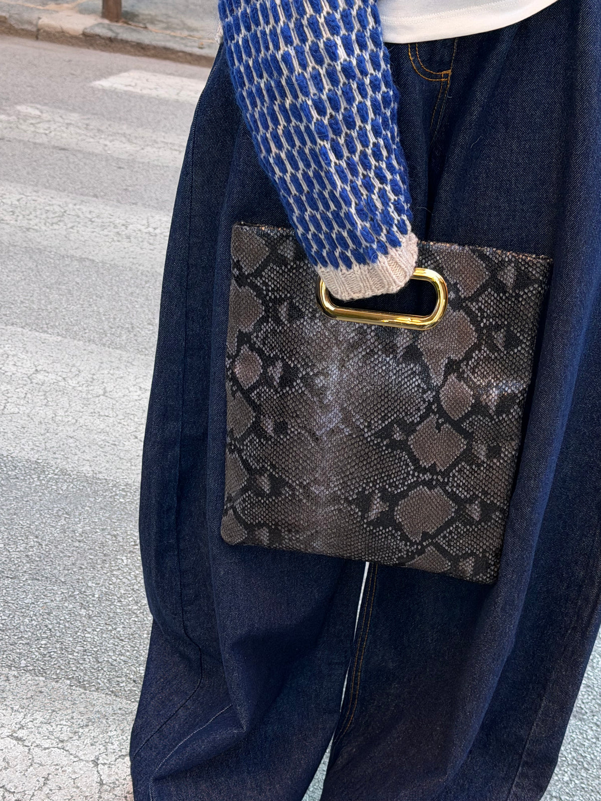 Borsa Pitone Blu