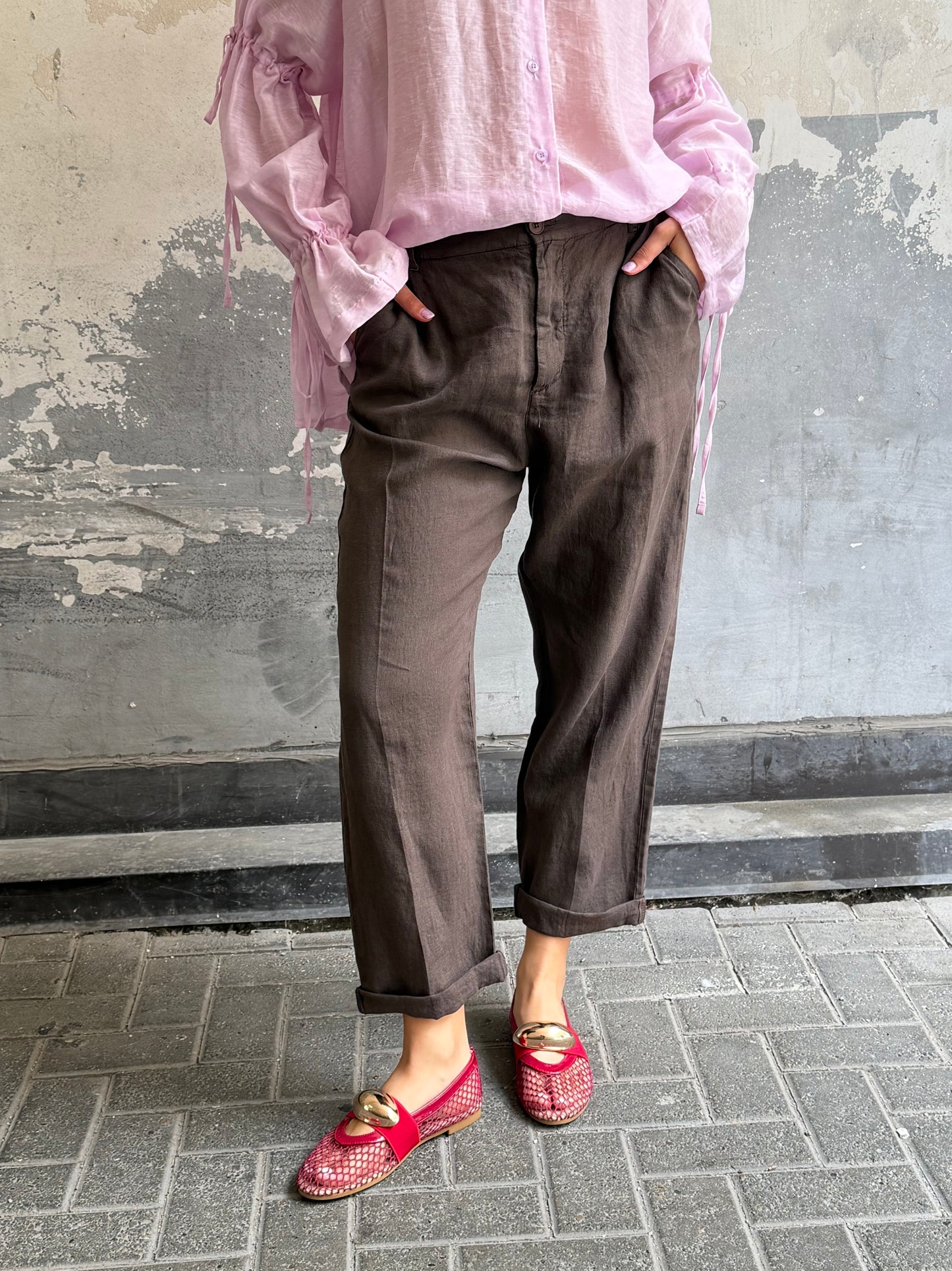 Pantalone Lino Cacao