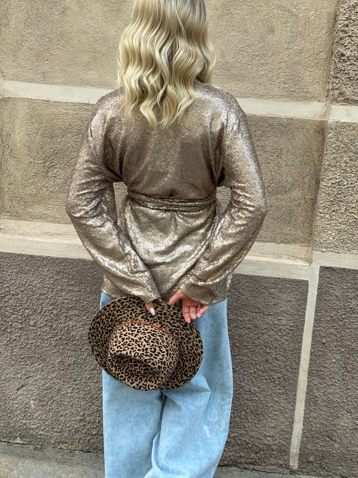 Camicia paillettes Oro