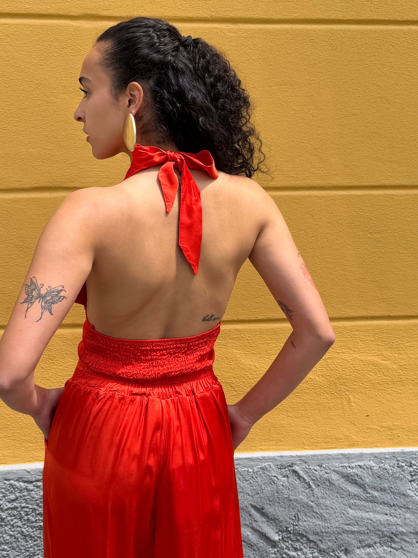 Top Satin Arancio
