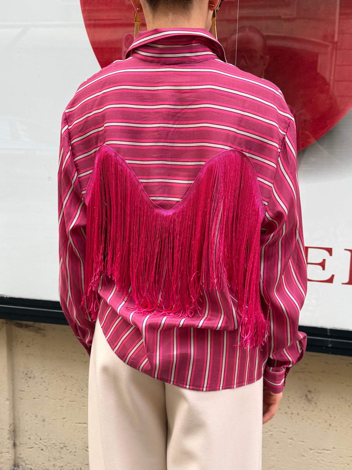 Camicia Rigata Amarena