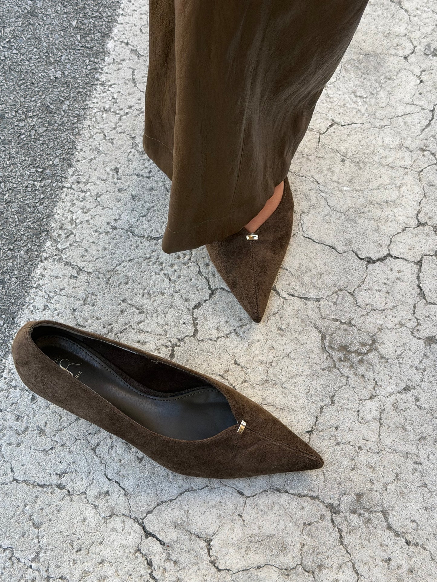 Décolleté Khaki Suede