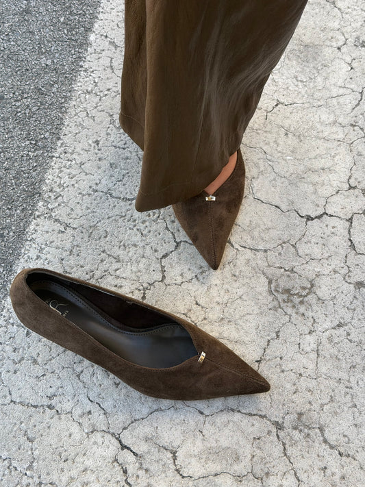 Décolleté Khaki Suede