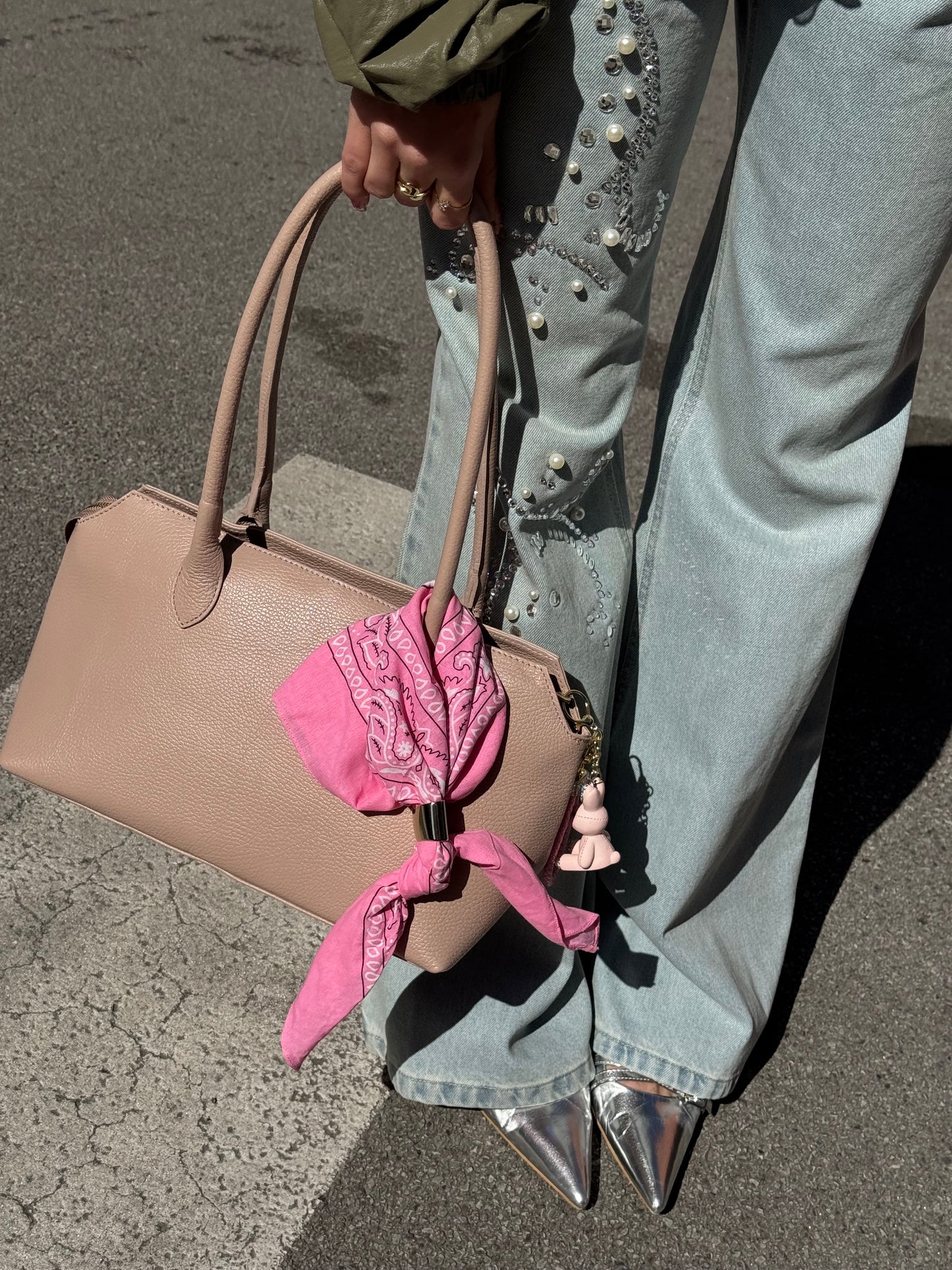 Borsa In pelle Cipria