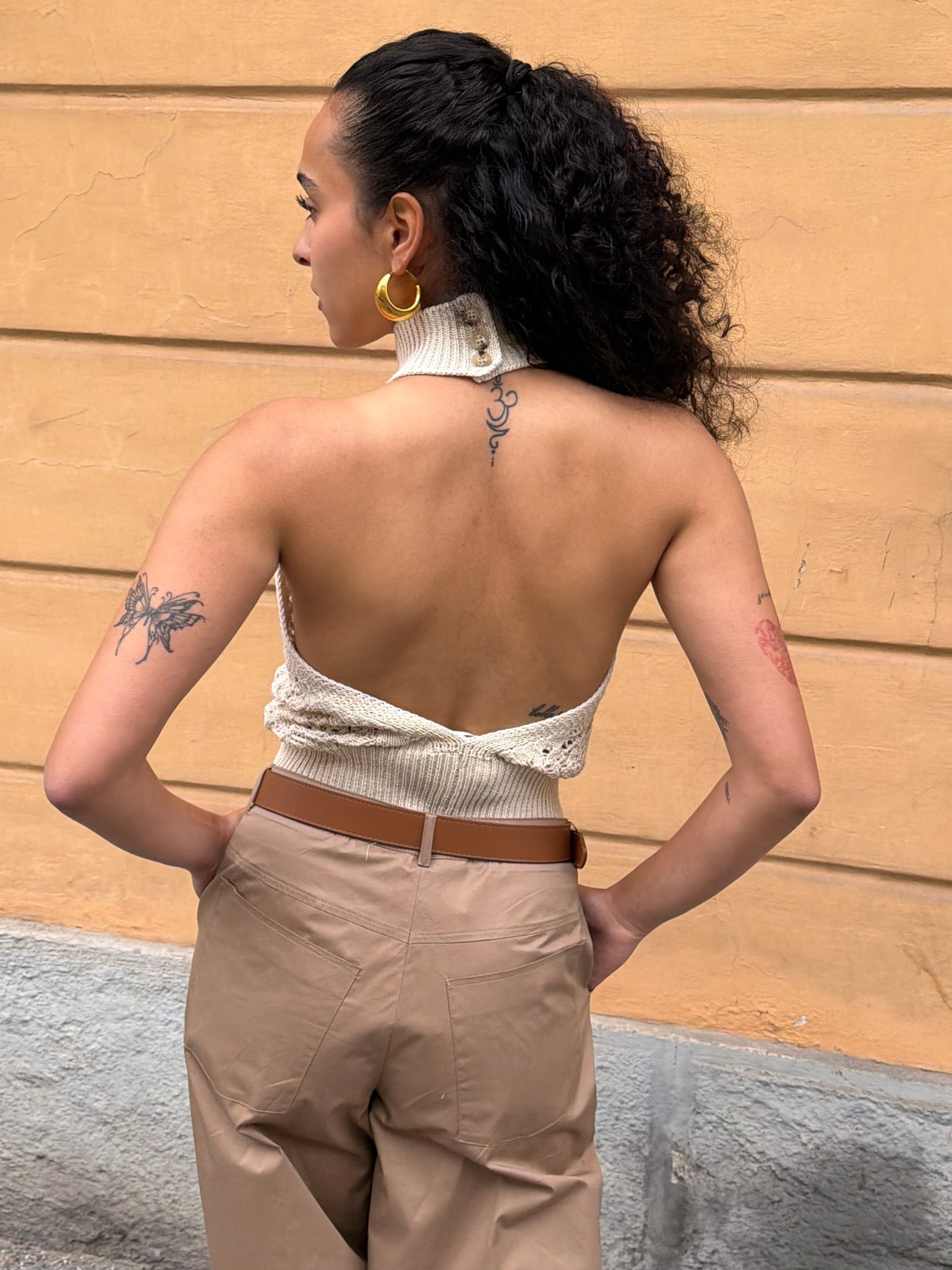 Top crochet Ecrù