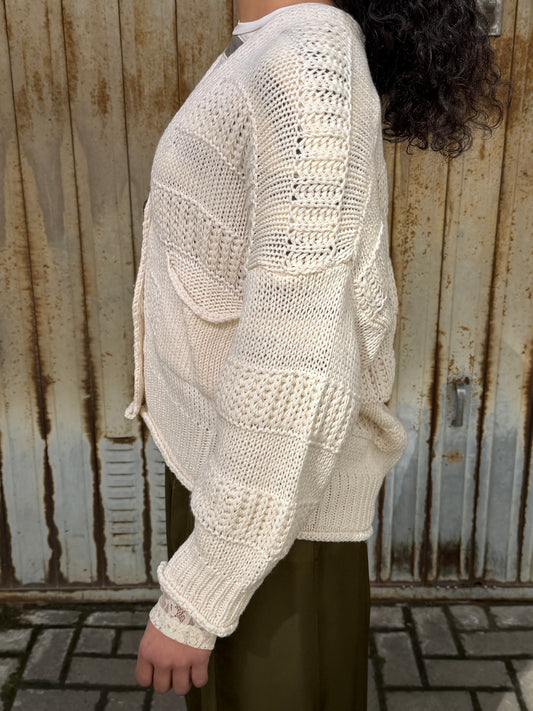 Cardigan Bottoni Panna