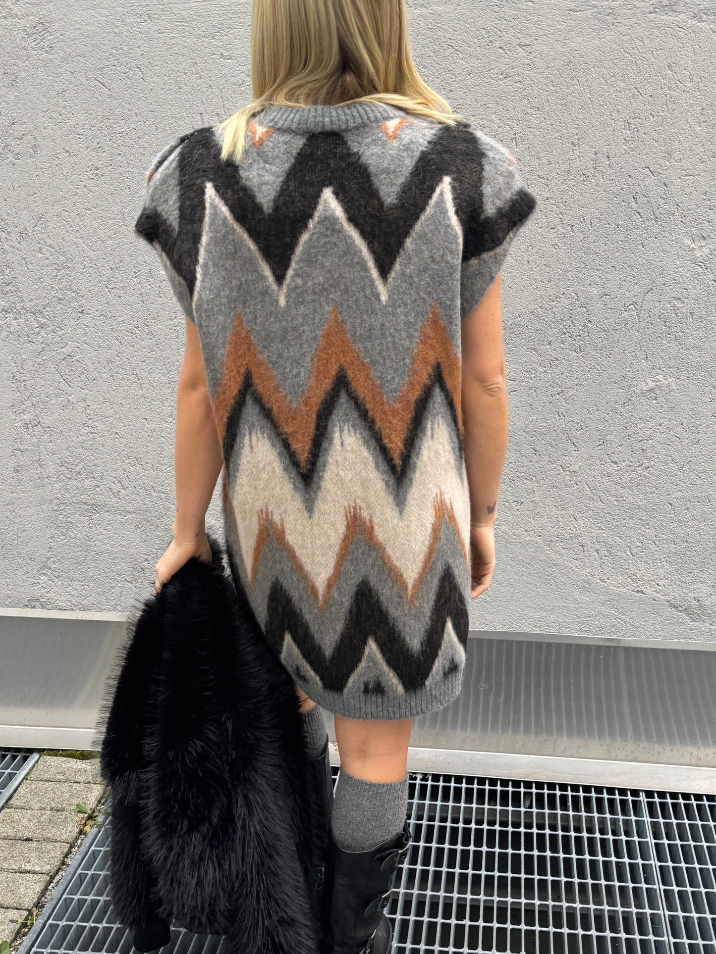 Abito Zag | Grigio&Cammello